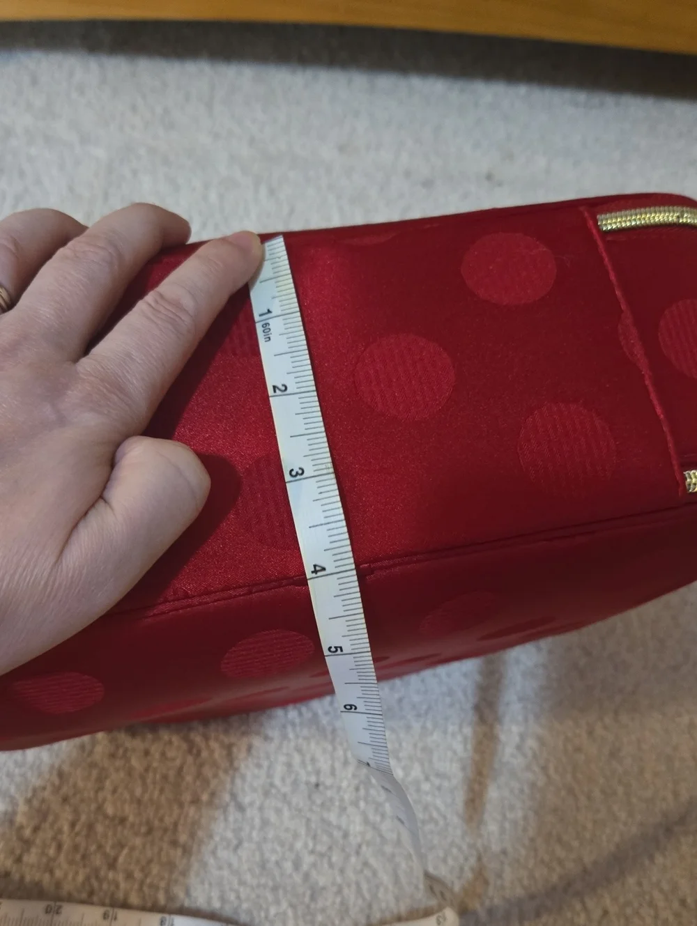 Estee Lauder Red Polka Dot Top-Handle Travel Makeup Case
